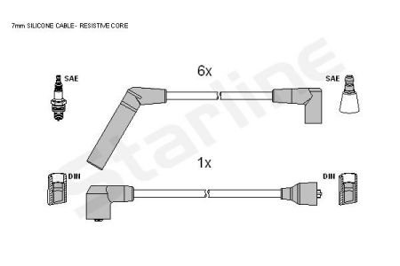 Фото автозапчастини комплект кабелiв запалювання StarLine ZK 1302