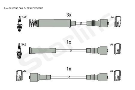 Комплект кабелiв запалювання StarLine ZK 1542 (фото 1)