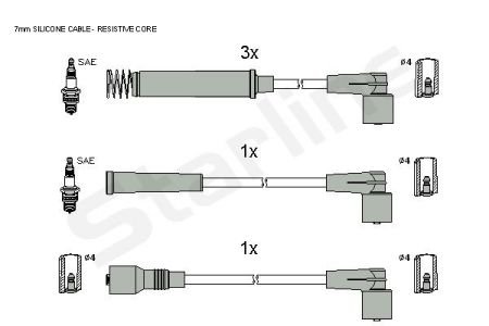 Комплект кабелiв запалювання StarLine ZK 2602