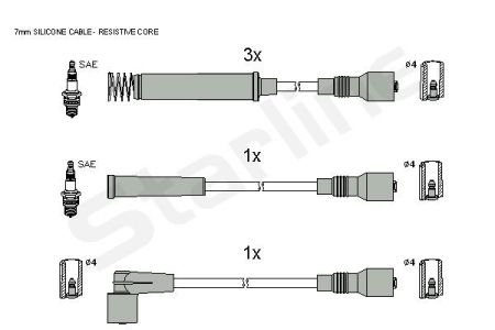 Комплект кабелiв запалювання StarLine ZK 2622 (фото 1)