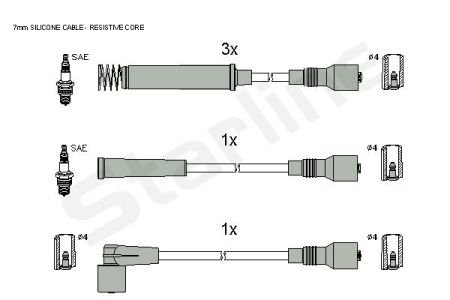 Комплект кабелiв запалювання StarLine ZK 2652