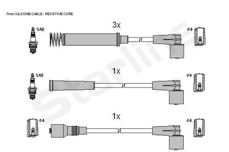 Комплект кабелiв запалювання StarLine ZK 2792 (фото 1)