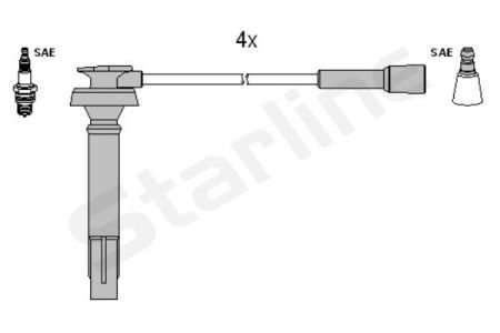 Комплект кабелiв запалювання StarLine ZK 3012 (фото 1)