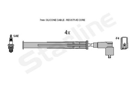 Комплект кабелiв запалювання StarLine ZK 3102