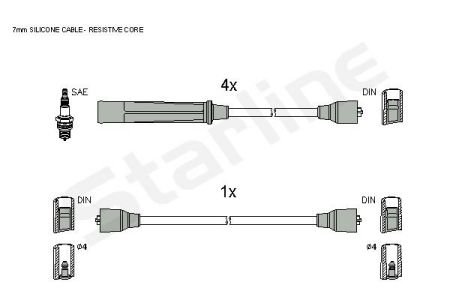 Комплект кабелiв запалювання StarLine ZK 3174