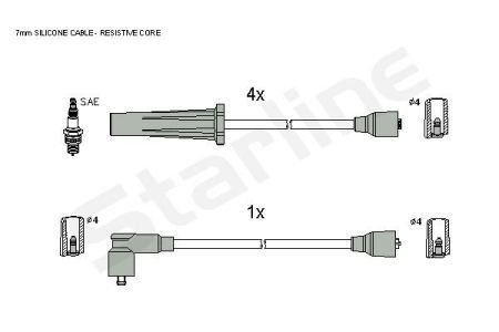 Комплект кабелів запалювання StarLine ZK 4194 (фото 1)