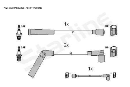 Комплект кабелiв запалювання StarLine ZK 4322 (фото 1)