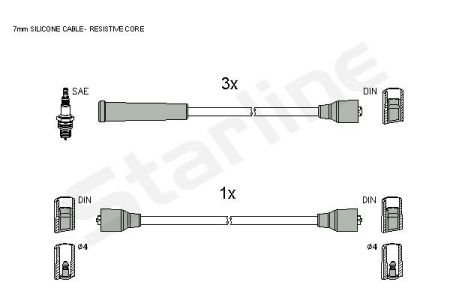 Комплект кабелiв запалювання StarLine ZK 4354 (фото 1)