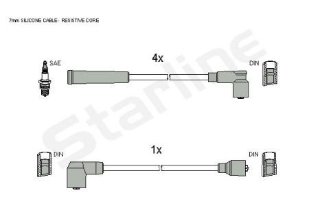 Комплект кабелiв запалювання StarLine ZK 4732