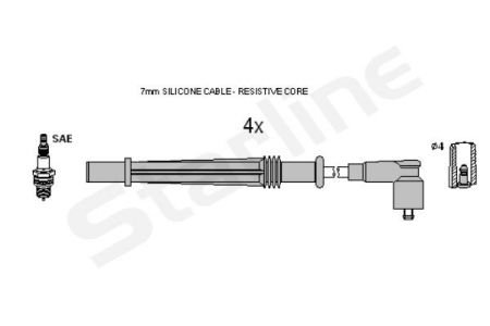 Комплект кабелiв запалювання StarLine ZK 4862