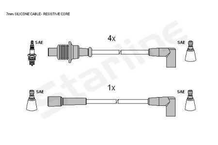 Комплект кабелiв запалювання StarLine ZK 4874 (фото 1)