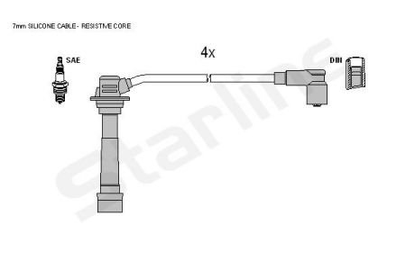 Комплект кабелiв запалювання StarLine ZK 5462 (фото 1)