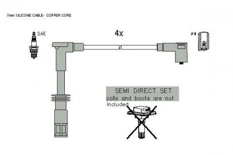 Комплект кабелiв запалювання StarLine ZK 5901 (фото 1)