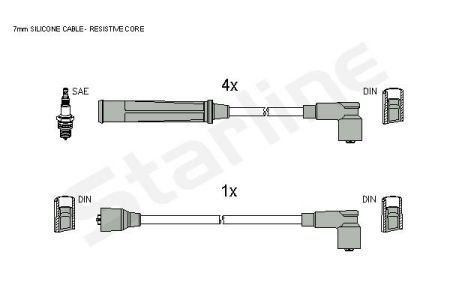 Комплект кабелiв запалювання StarLine ZK 5934 (фото 1)