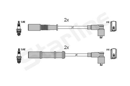 Комплект кабелiв запалювання StarLine ZK 6222 (фото 1)