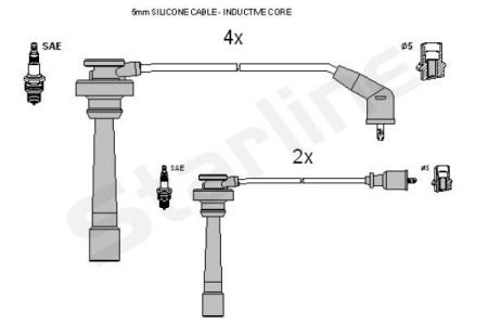 Комплект кабелiв запалювання StarLine ZK 6238 (фото 1)