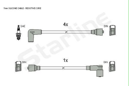 Комплект кабелiв запалювання StarLine ZK 6364