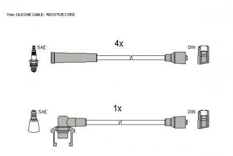 Комплект кабелiв запалювання StarLine ZK 6384 (фото 1)