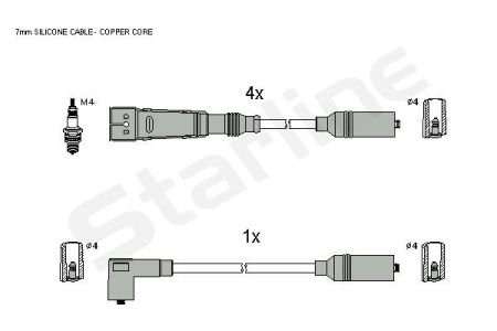Фото автозапчастини комплект кабелiв запалювання StarLine ZK 6421