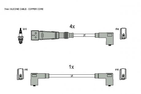 Комплект кабелiв запалювання StarLine ZK 6451