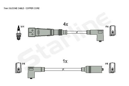 Комплект кабелiв запалювання StarLine ZK 6471