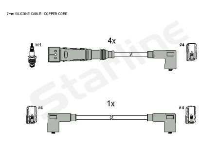 Комплект кабелiв запалювання StarLine ZK 6491