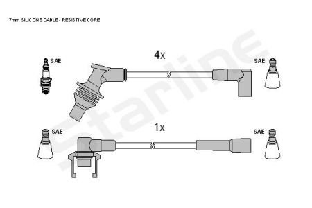 Фото автозапчасти комплект кабелiв запалювання StarLine ZK 6614