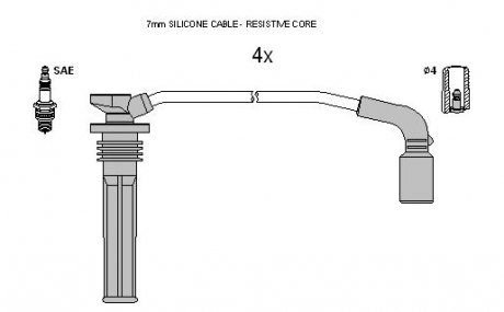 Комплект кабелiв запалювання StarLine ZK 6882 (фото 1)