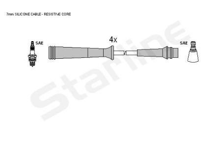 Комплект кабелiв запалювання StarLine ZK 6994 (фото 1)