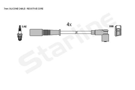 Комплект кабелiв запалювання StarLine ZK 7134 (фото 1)