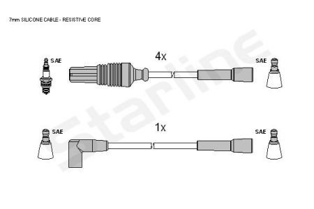 Комплект кабелiв запалювання StarLine ZK 7194 (фото 1)