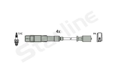 Комплект кабелiв запалювання StarLine ZK 7301 (фото 1)