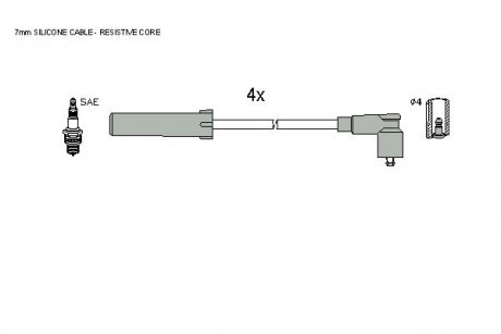 Комплект кабелiв запалювання StarLine ZK 7584