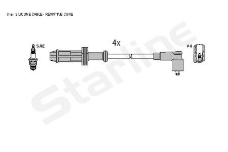 Комплект кабелiв запалювання StarLine ZK 8064 (фото 1)