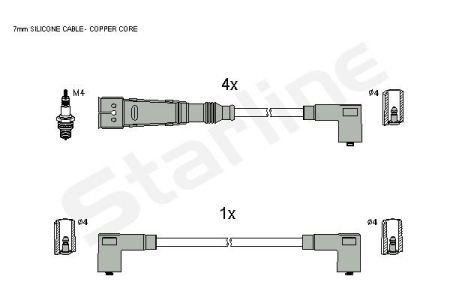 Комплект кабелiв запалювання StarLine ZK 8101 (фото 1)
