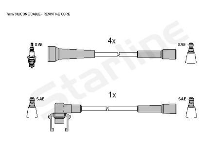 Комплект кабелiв запалювання StarLine ZK 8314 (фото 1)