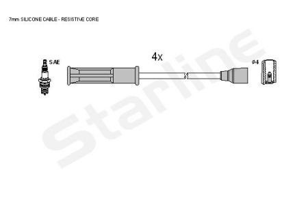 Комплект кабелiв запалювання StarLine ZK 8324 (фото 1)