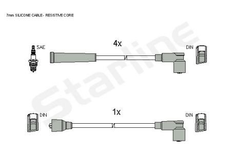 Комплект кабелiв запалювання StarLine ZK 8354 (фото 1)