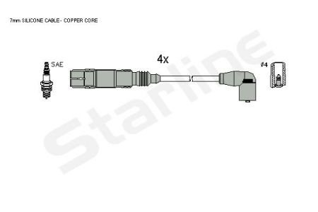 Комплект кабелiв запалювання StarLine ZK 8461 (фото 1)