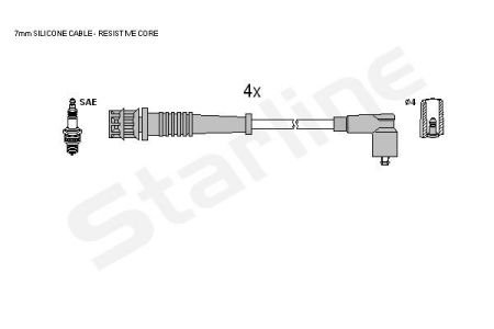 Комплект кабелiв запалювання StarLine ZK 8884