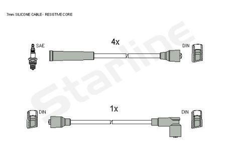 Комплект кабелiв запалювання StarLine ZK 8994 (фото 1)