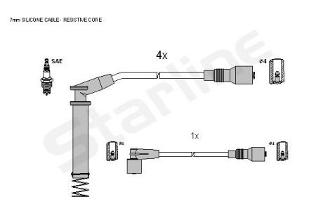 Комплект кабелiв запалювання StarLine ZK 9202 (фото 1)