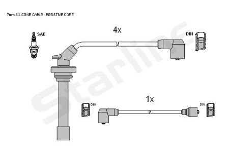 Комплект кабелiв запалювання StarLine ZK 9244 (фото 1)