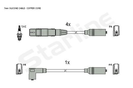 Комплект кабелiв запалювання StarLine ZK 9431