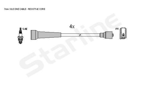 Комплект кабелiв запалювання StarLine ZK 9512 (фото 1)