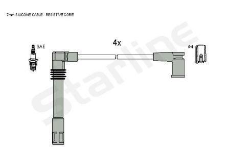 Комплект кабелiв запалювання StarLine ZK 9932
