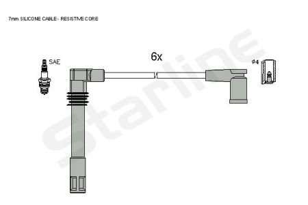 Комплект кабелiв запалювання StarLine ZK 9942