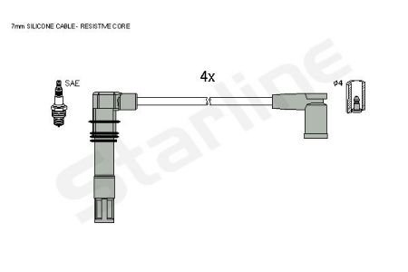 Комплект кабелiв запалювання StarLine ZK 9952 (фото 1)