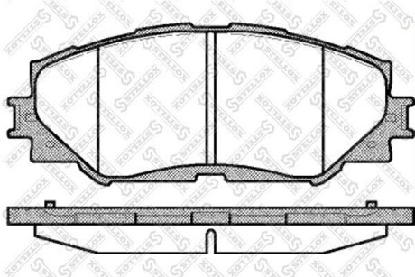 Фото автозапчасти колодки гальмівні дискові передні з пластинами TOYOTA PRIUS (ZVW4_) 1.8 HYBRID 05/2012- (ДИСК 275 ММ), TOYOTA ALLION II (NZT26_, ZRT26_) 07/2007 -, TOYOTA AURIS (NRE15_, ZZE15_, ADE15_, ZRE15_, NDE15_) 10/2006 -, TOYOTA COROLLA (_E12J_, _E12T STELLOX 001089B-SX