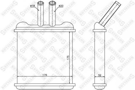 Фото автозапчастини радіатор пічки Daewoo Lanos/Nubira -all STELLOX 10-35074-SX